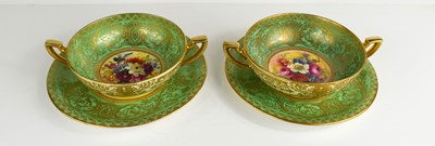Lot 119 - A pair of Royal Worcester bowls and stands,...