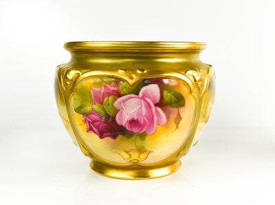 Lot 97 - A Royal Worcester quarter lobed jardiniere,...