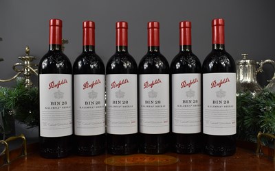 Lot 26 - Six bottles of Bin 28 Kalimna Shiraz, Penfolds,...
