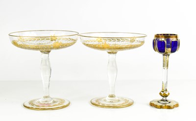 Lot 131 - A stunning quality Bohemian small glass goblet,...