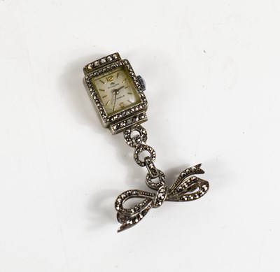 Lot 23 - A vintage Bucherer silver and marcasite set...