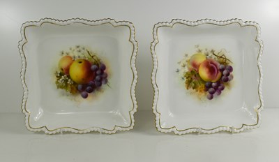Lot 107 - A pair of Royal Worcester square dishes,...