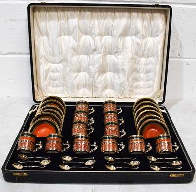 Lot 156 - A Royal Worcester cased set of twelve coffee...