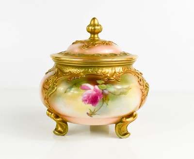 Lot 100 - A Royal Worcester pot pourri vase and cover,...