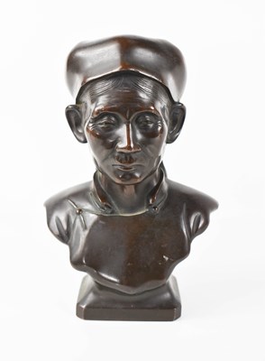 Lot 8 - An early 20th century bronze bust of a...