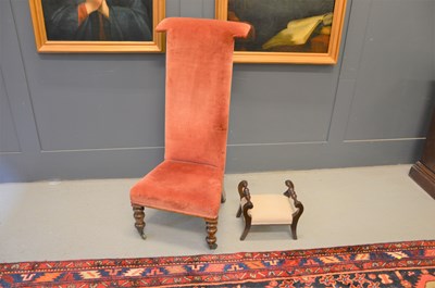Lot 543 - A 19th century gout stool together with a 19th...